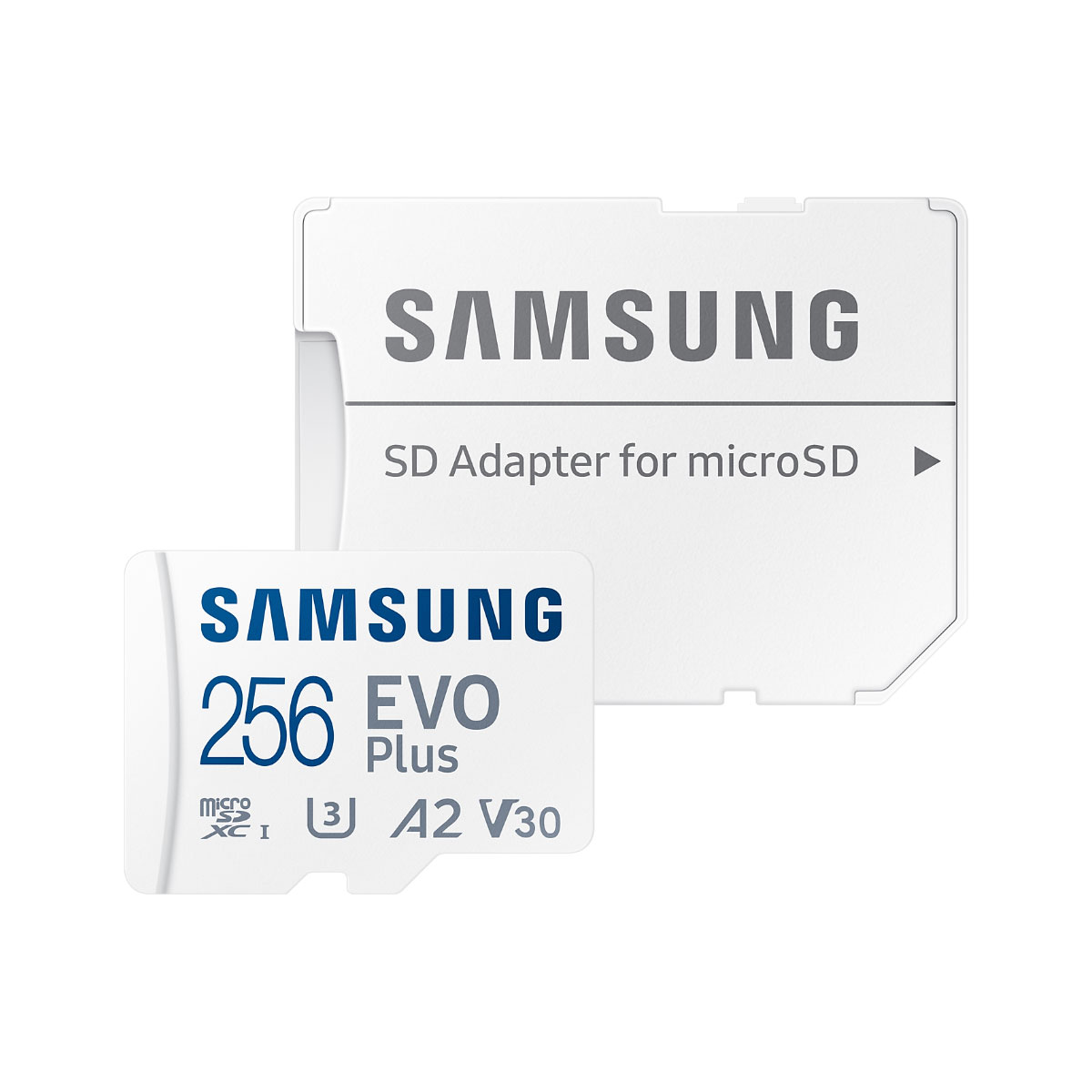 Cartão 256GB MicroSD com Adaptador SD - Classe 10 - Velocidade até 130MB/s - Samsung EVO Plus Branco MB-MC256KA