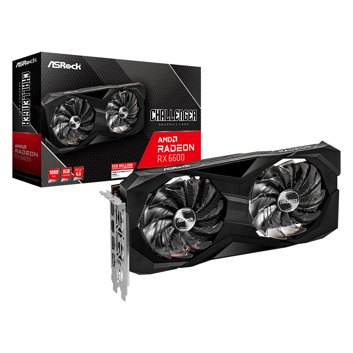 AMD Radeon RX 6600 8GB GDDR6 128bits - ASRock Challenger D 90-GA2RZZ-00UANF