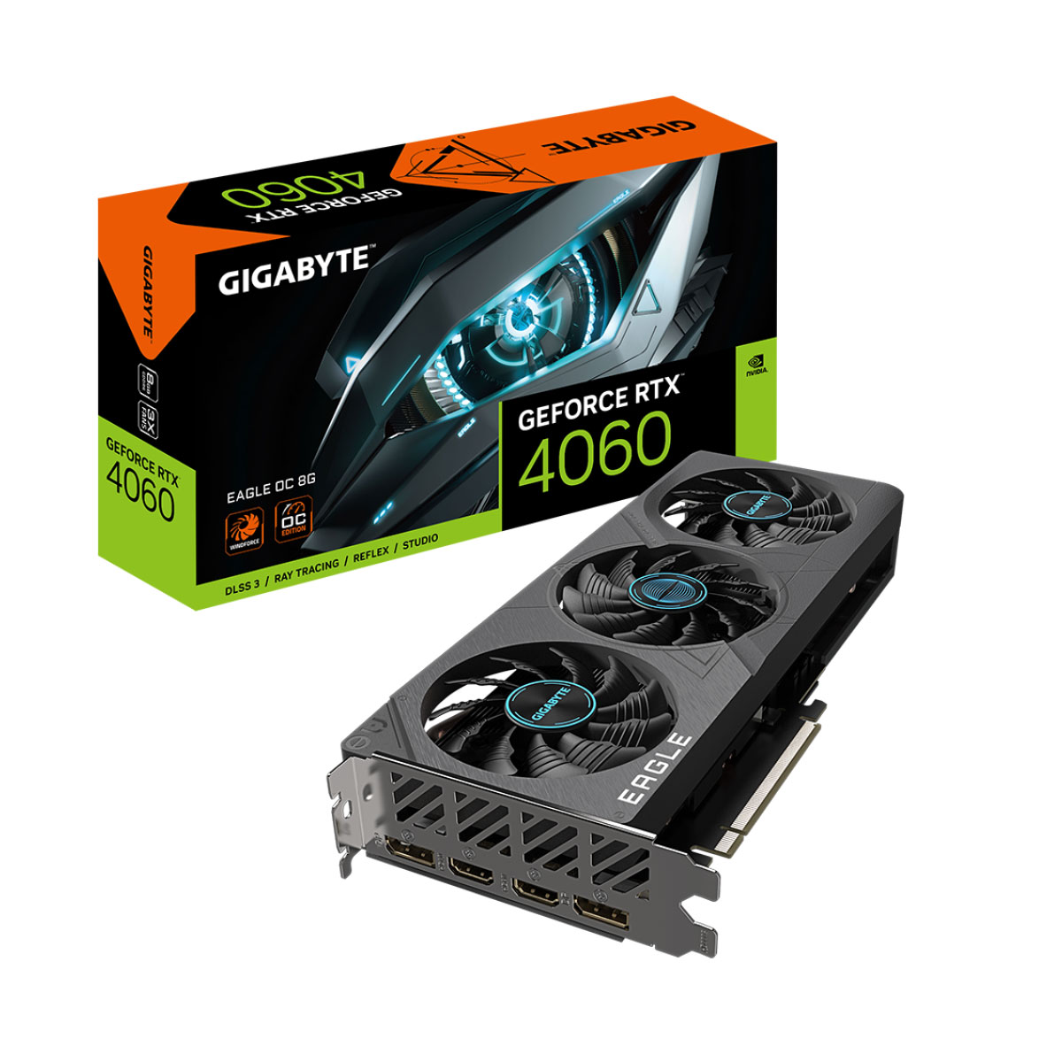 GeForce RTX 4060 8GB GDDR6 128bits - Gigabyte Eagle OC - GV-N4060EAGLE OC-8GD