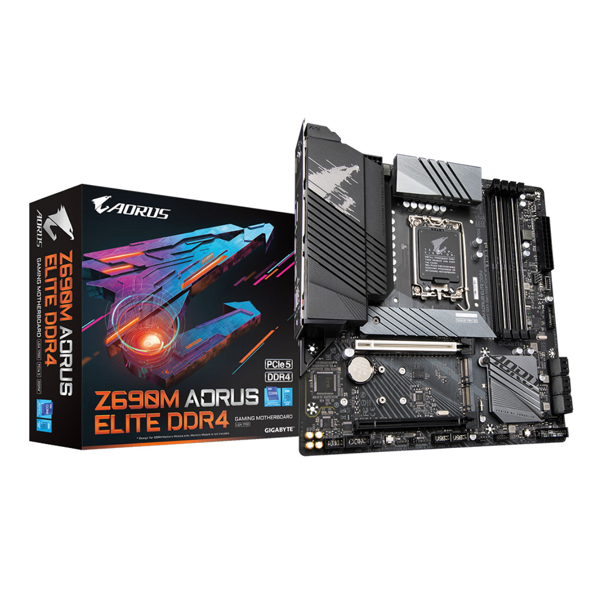 Placa Mãe Gigabyte Z690 AORUS ELITE - (LGA 1700 - DDR4 5330 O.C) Chipset Z690 - Slot M.2 - USB 3.2 - 2.5GbE LAN - Micro ATX