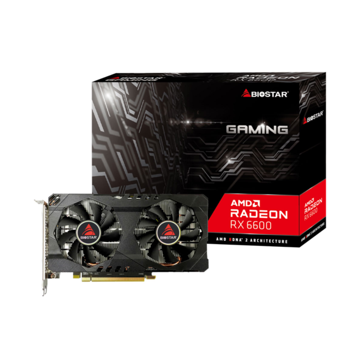 Placa de Vídeo AMD Radeon RX 6600 8GB GDDR6 128bits - Biostar Matrix VA66M6RM81-TBSRH-BS2