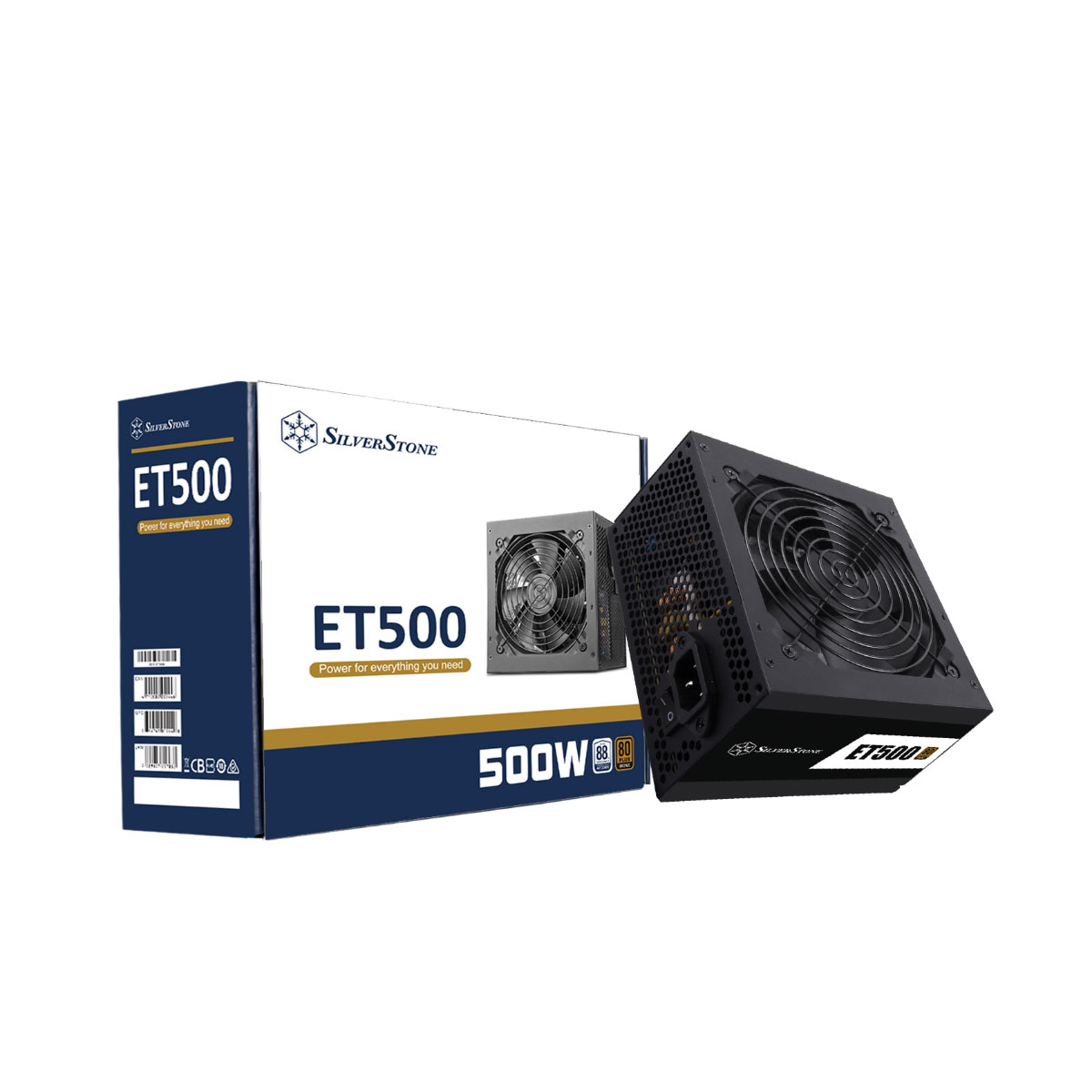 Fonte 500W SilverStone ET500 - PFC Ativo - Eficiência 80% - 80 PLUS® Bronze - SST-ET500