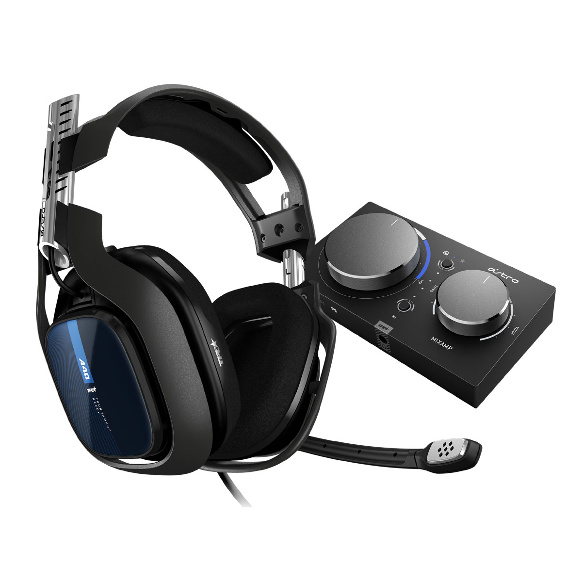 Headset Gamer Astro A40 MixAmp Pro TR - Astro Audio V2 - Dolby - Microfone Flip-Up-Mute Removível - para Playstation e PC - Conector P3 - Preto e Azul 939-001791