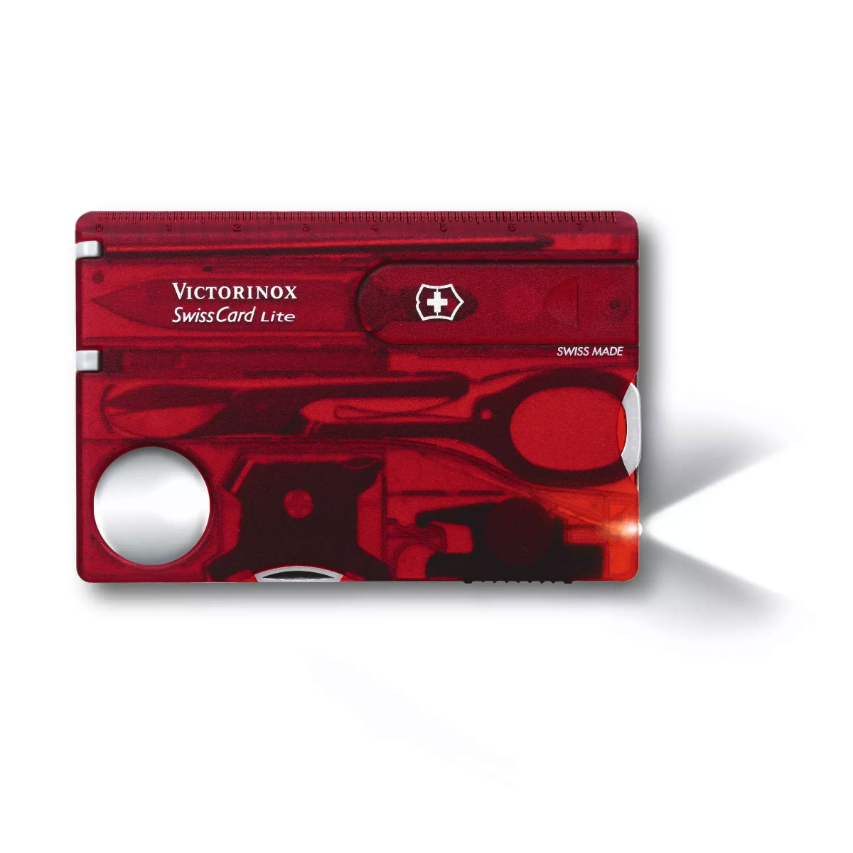 Canivete Victorinox Swiss Card Lite - com 13 funções - Vermelho - 0.7300.T