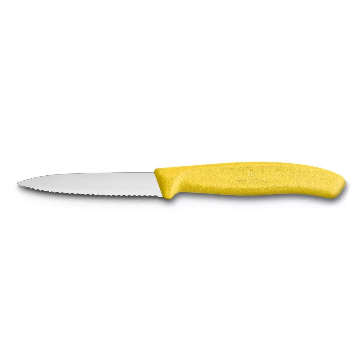 Faca Victorinox Swiss Classic - Lâmina Serrilhada Extremamente Afiada - 8 cm - Amarela - 6.7636.L118