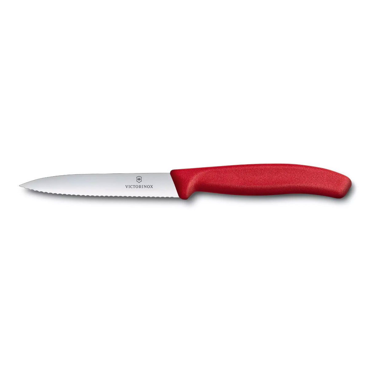 Faca Victorinox Swiss Classic - Lâmina Serrilhada Extremamente Afiada - 10 cm - Vermelha - 6.7731