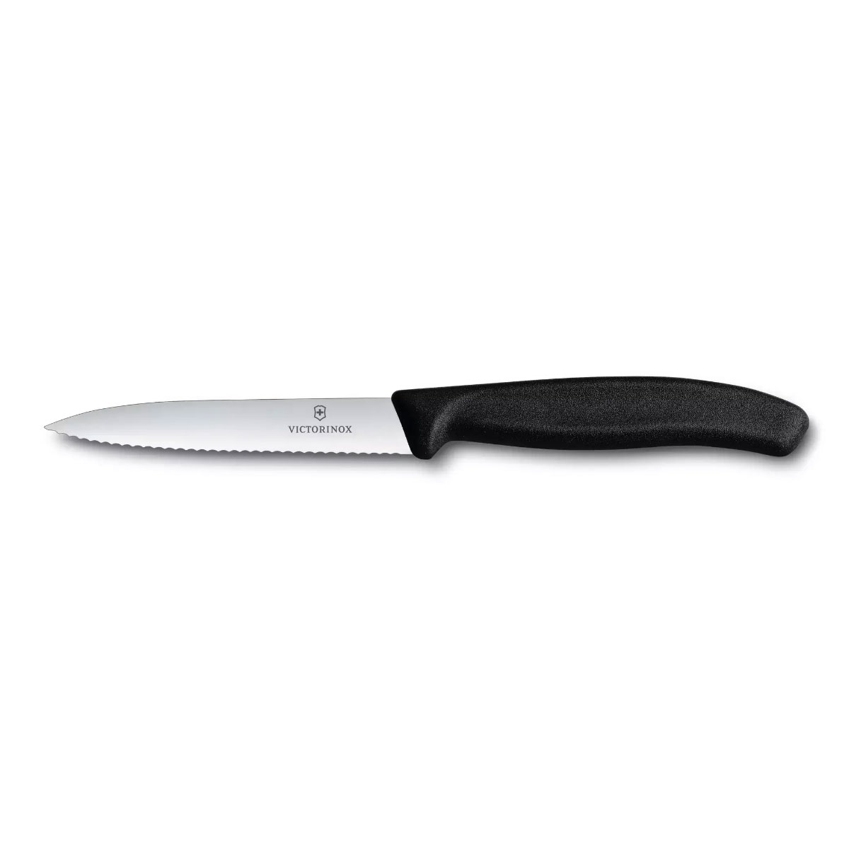 Faca Victorinox Swiss Classic - Lâmina Serrilhada Extremamente Afiada - 10 cm - Preta - 6.7733