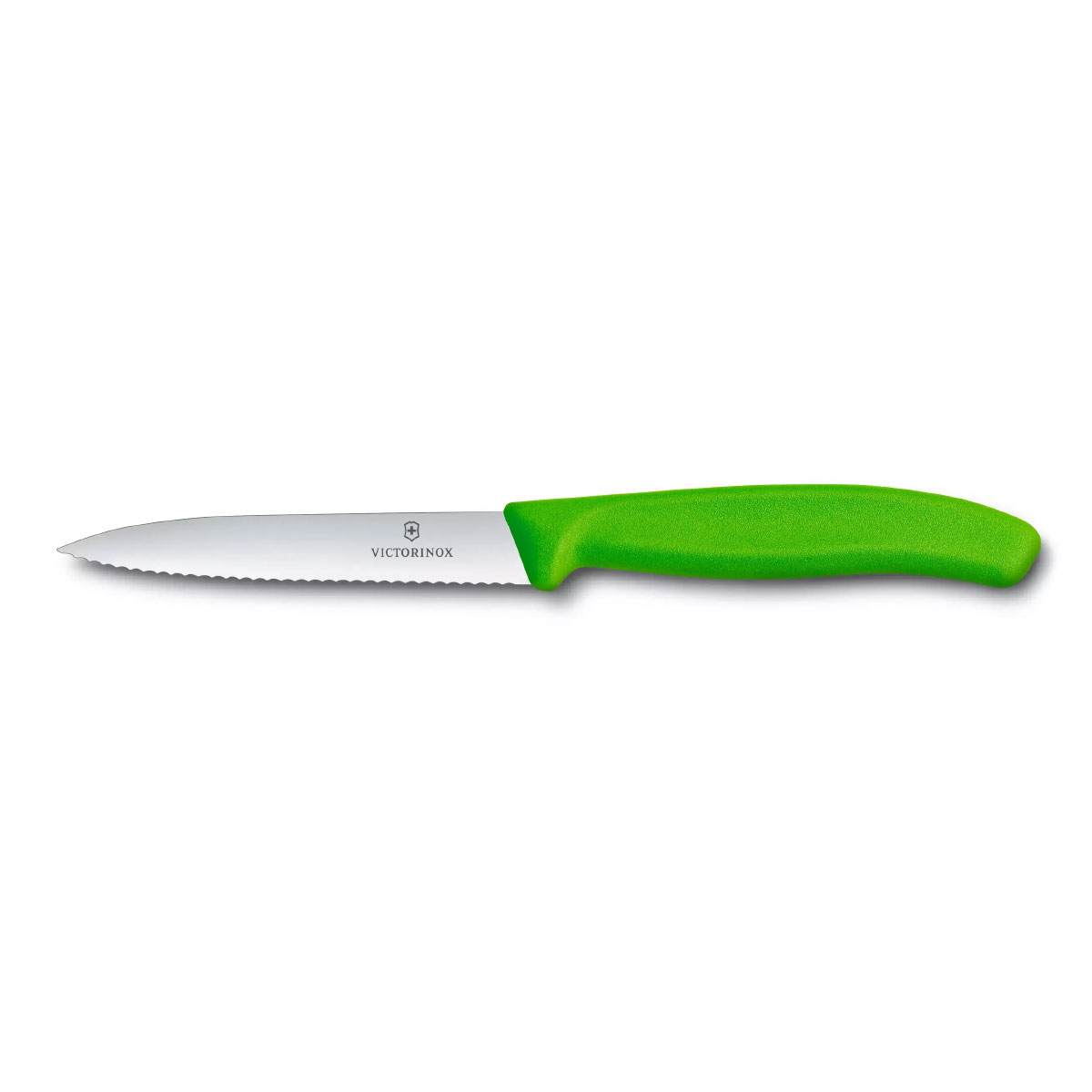 Faca Victorinox Swiss Classic - Lâmina Serrilhada Extremamente Afiada - 10 cm - Verde - 6.7736.L4