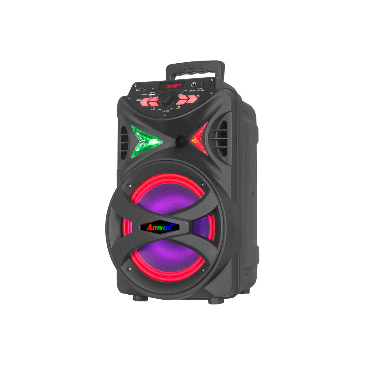 Caixa de Som Portátil Amvox Hit - Bluetooth - Iluminação LED - 250W RMS - Bivolt - Bateria 4 horas - ACA 255