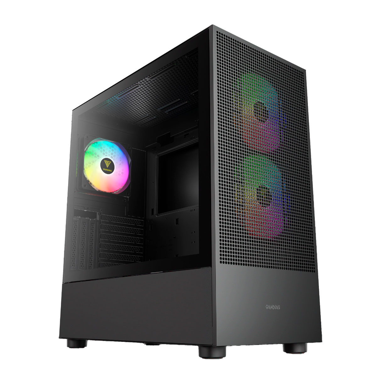 Gabinete Gamer Gamdias Talos E3 Mesh Elite - Lateral em Vidro Temperado - USB-C - USB 3.2 - 3 Coolers ARGB Inclusos - Preto