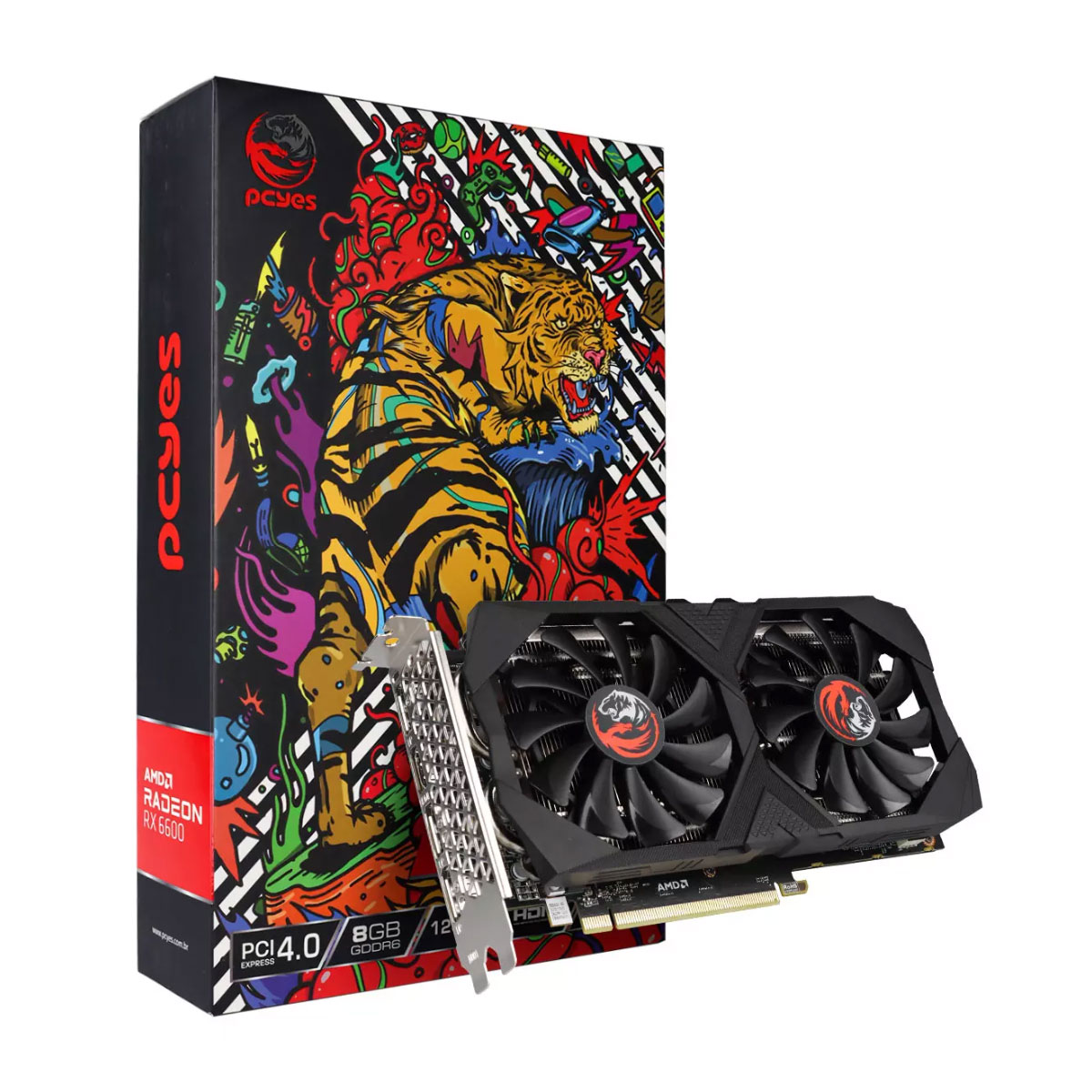 Placa de Vídeo AMD Radeon RX 6600 8GB GDDR6 128bits - PCYes Graffiti Series PJRX6600GR68GBGS