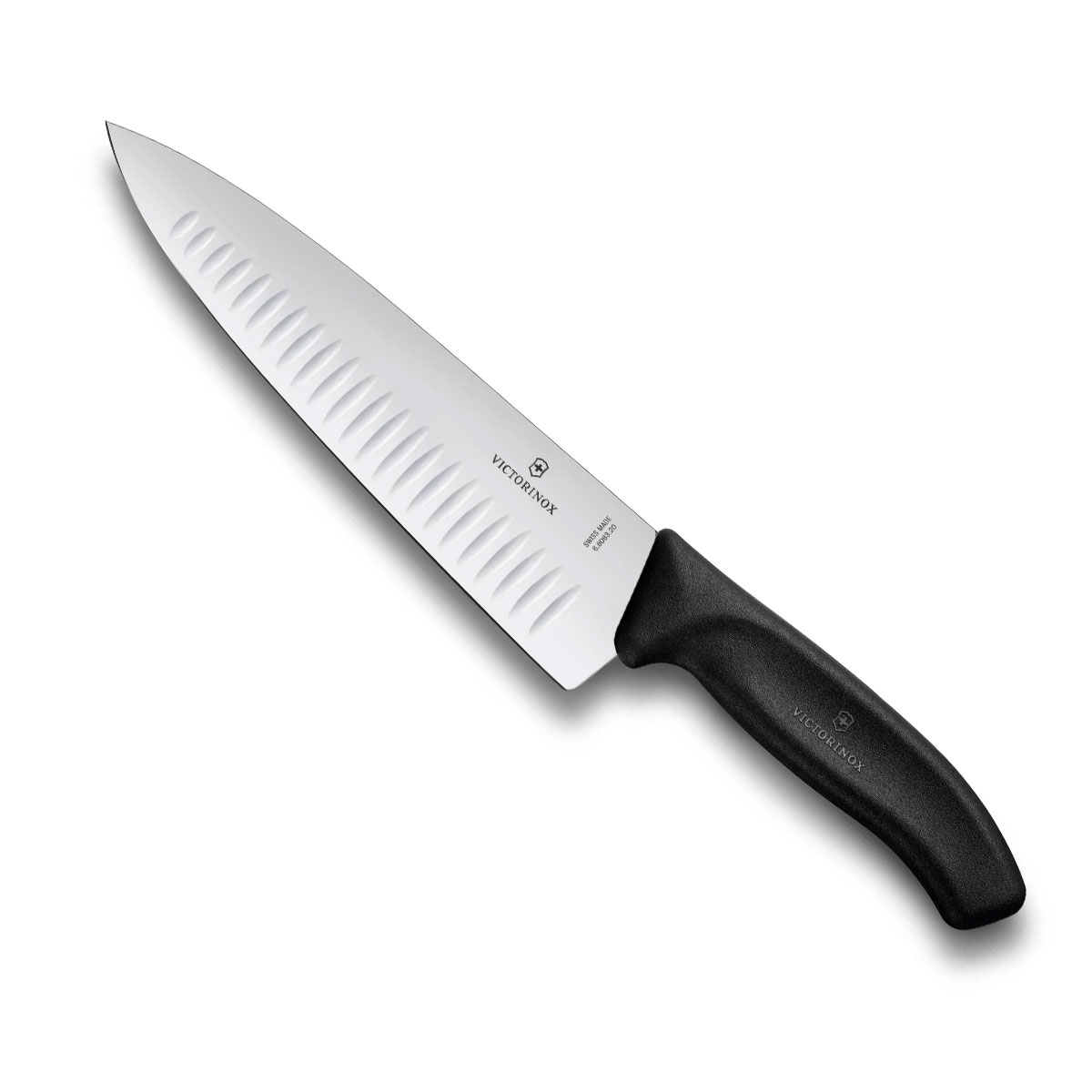 Faca Victorinox Chef Swiss Classic - Lâmina com Sulcos Extremamente Afiada - 20 cm - Preta - 6.8083.20G