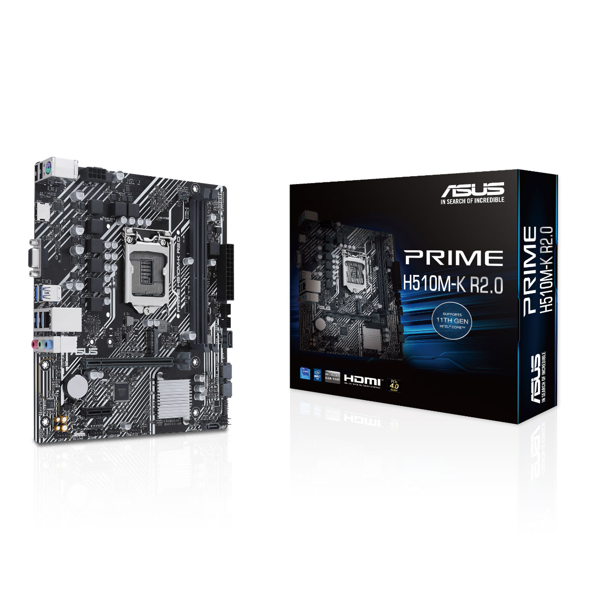 Placa Mãe Asus Prime H510M-K R2 (LGA 1200 - DDR4 3200 O.C) - Chipset Intel H470 - USB 3.2 - Slot M.2 - Micro ATX
