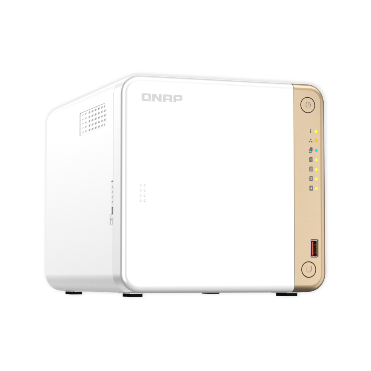 Storage NAS Qnap TS-462-4G - Nuvem Pessoal Privada - 2.5 GbE - 2 Slots M.2 Nvme - USB 3.2 - HDMI - Suporta 4 HDs