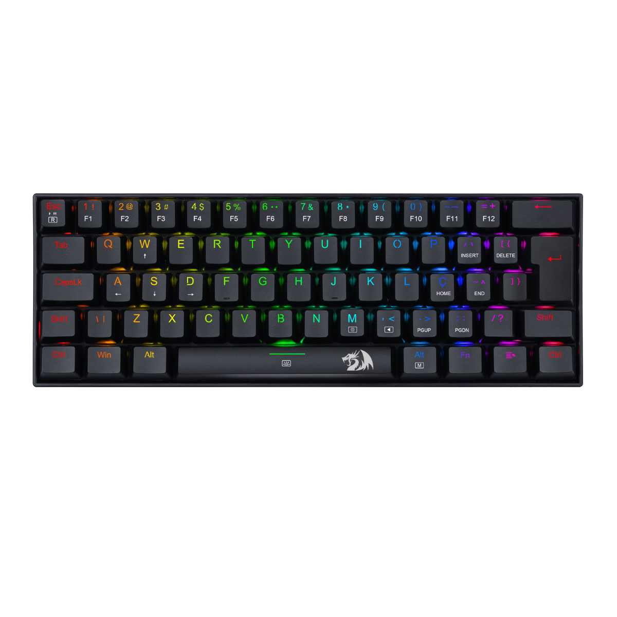 Teclado Mecânico Gamer Redragon DragonBorn - ABNT2 - Iluminação RGB - Switch Marrom - Preto - K630RGB-1