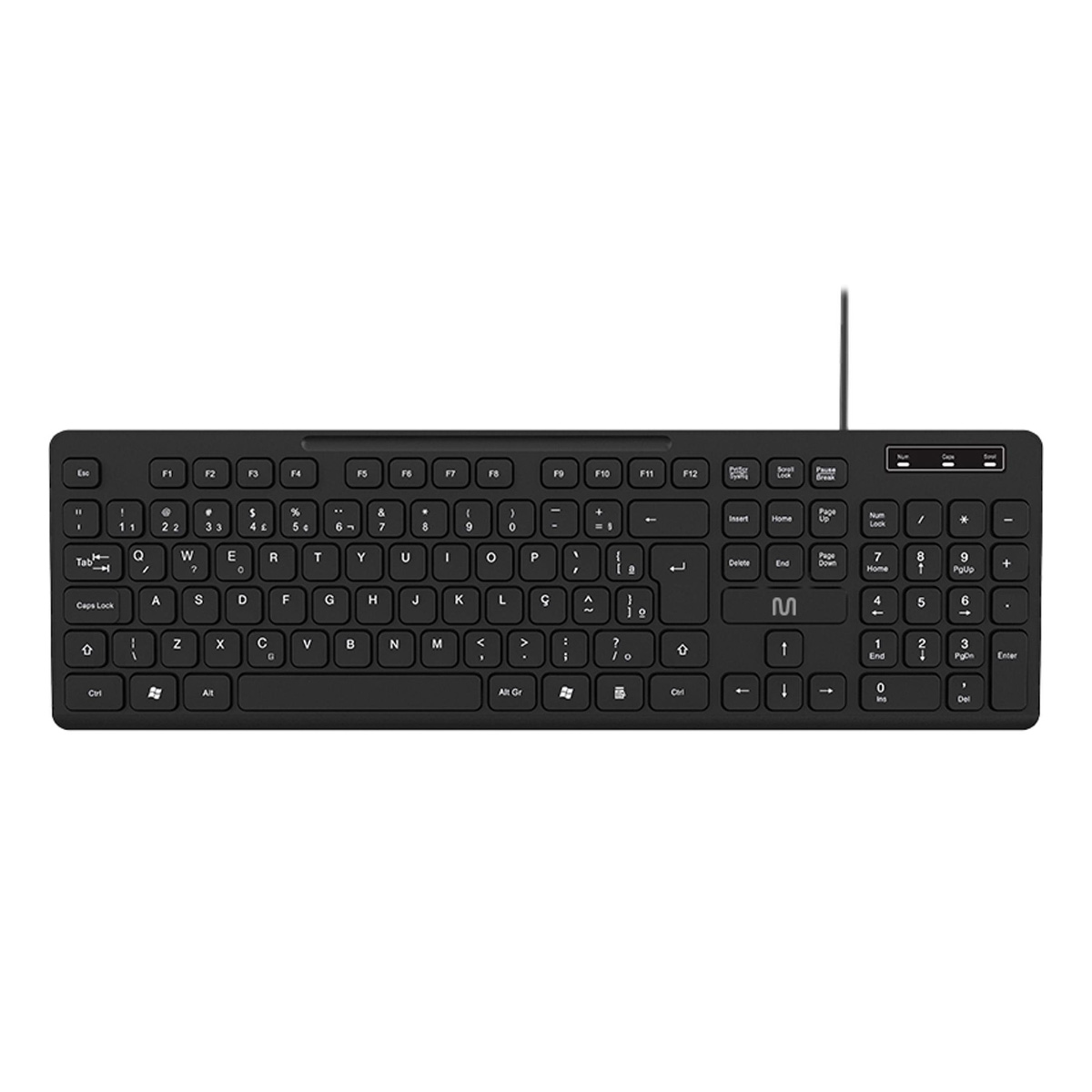 Teclado USB Multilaser TC144 Soft Silence - ABNT2 - Silencioso - Teclas Chocolate - Preto