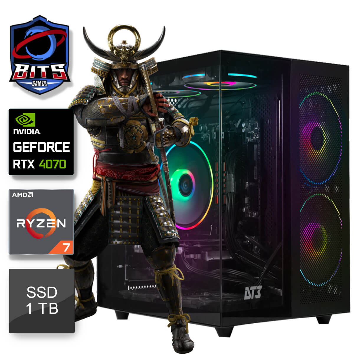 PC Gamer Bits 2025 - Ryzen 7 8700F, 32GB, SSD 1TB, Video Geforce RTX 4070 Super - Windows 11