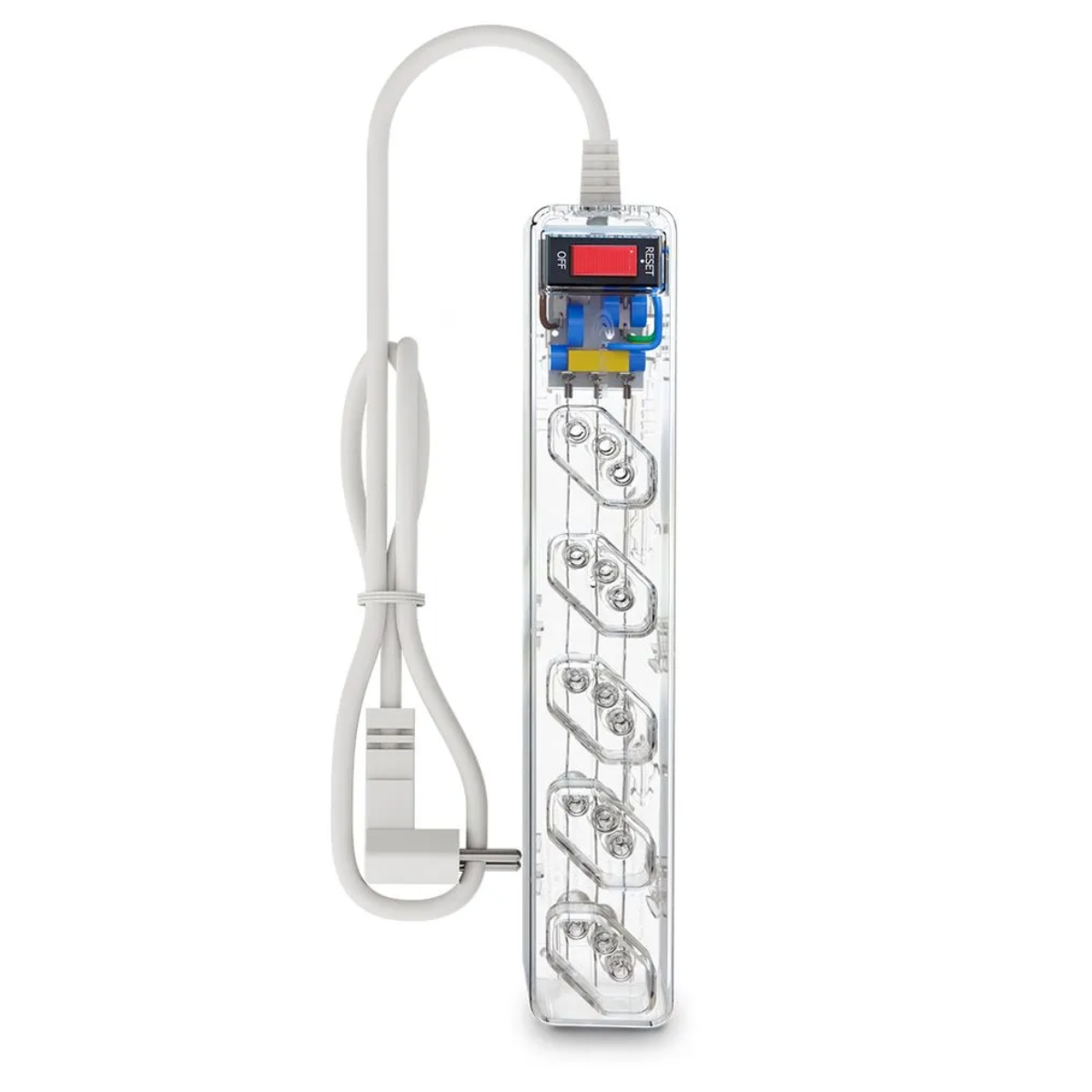 Filtro de linha + DPS - iClamper Energia 5 - 5 tomadas - Proteção contra Surto Elétrico - Tecnologia LCF - 23460 - Transparente