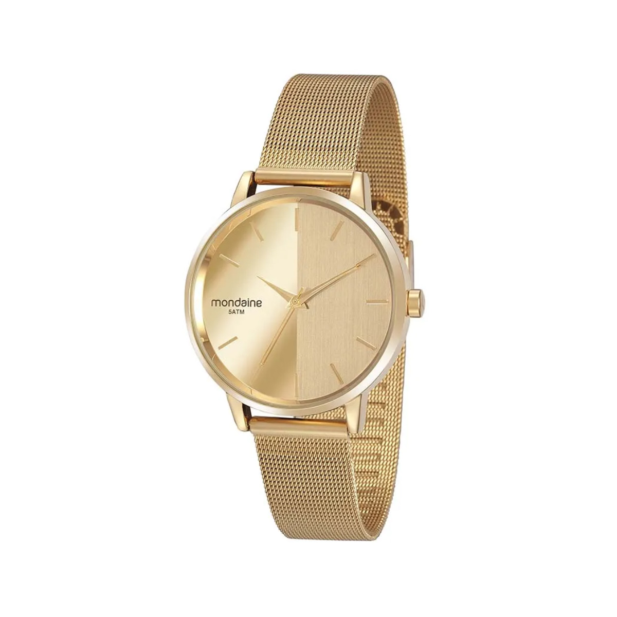 Relógio Feminino Mondaine Malha de Aço Espelhado Dourado - 32117LPMVDE1