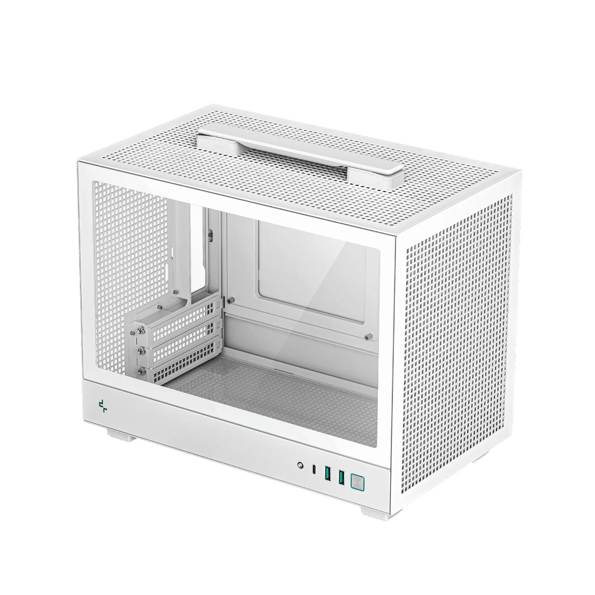 Gabinete DeepCool CH160 - Lateral em Vidro Temperado - Mini ITX - Alça para transporte - Branco - CH160-WHNGI0-G-1
