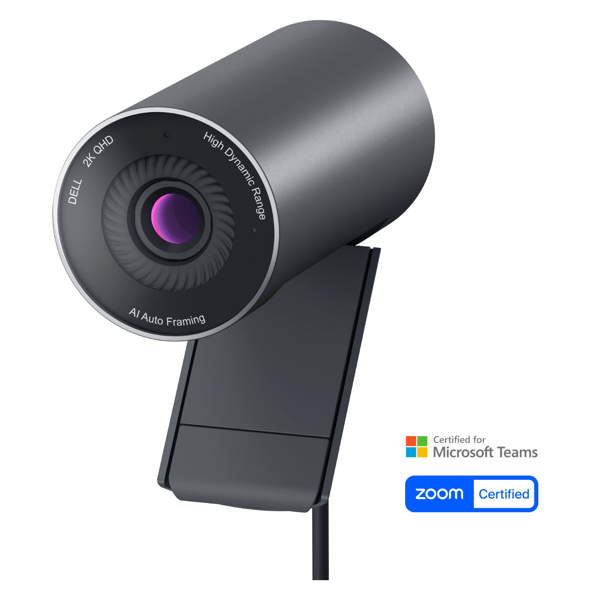 Webcam Dell Pro WB5023 2K QHD - Zoom Digital - Foco Automático - Redução de Ruído - Enquadramento Automático por IA