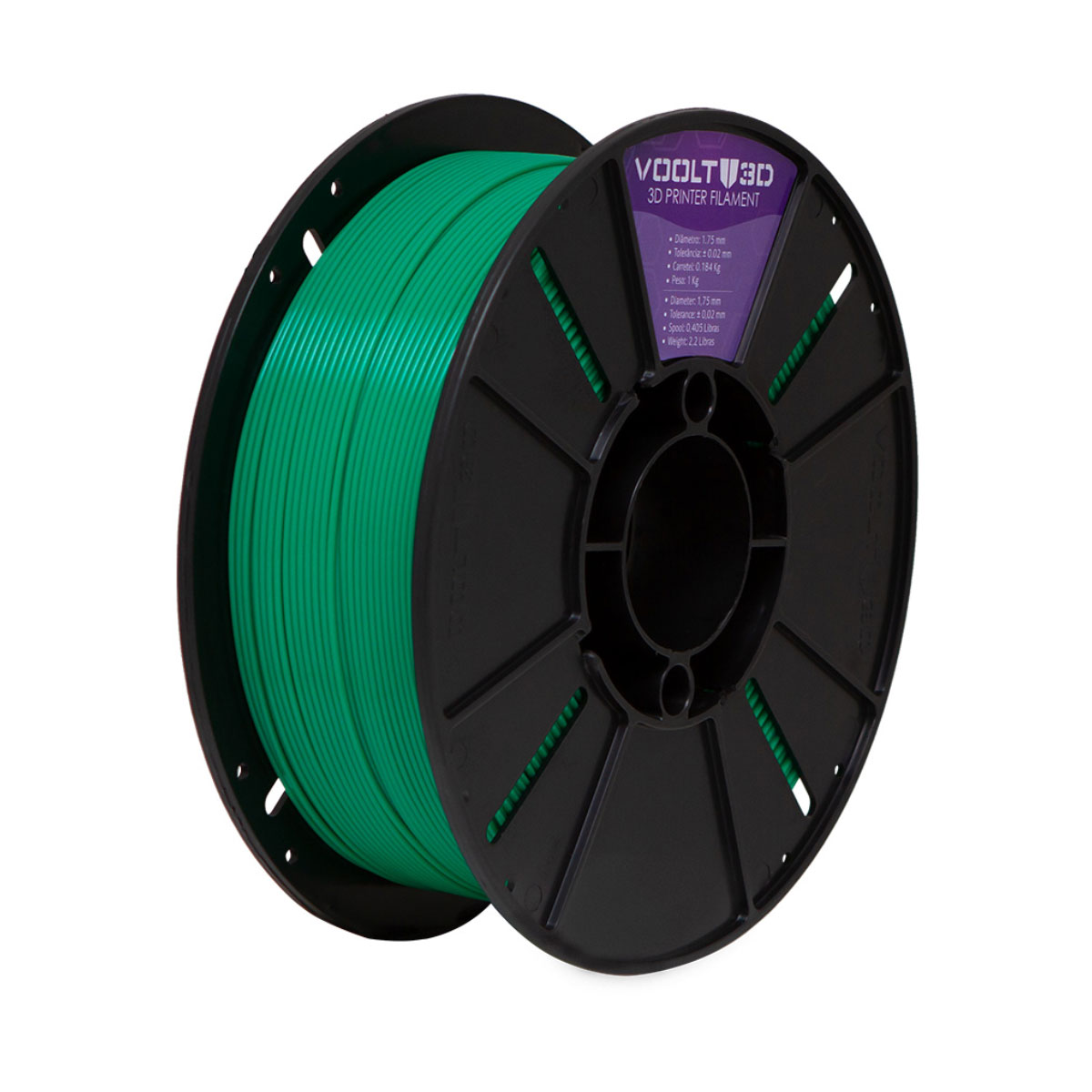 Filamento Para Impressora 3D - ABS Verde - 1Kg - 1,75mm - Voolt3D