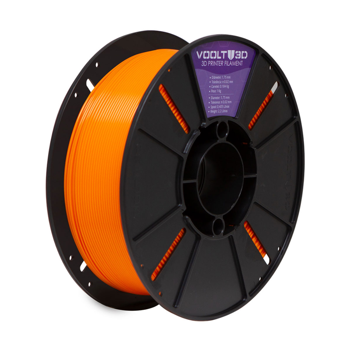 Filamento Para Impressora 3D - ABS Laranja - 1Kg - 1,75mm - Voolt3D