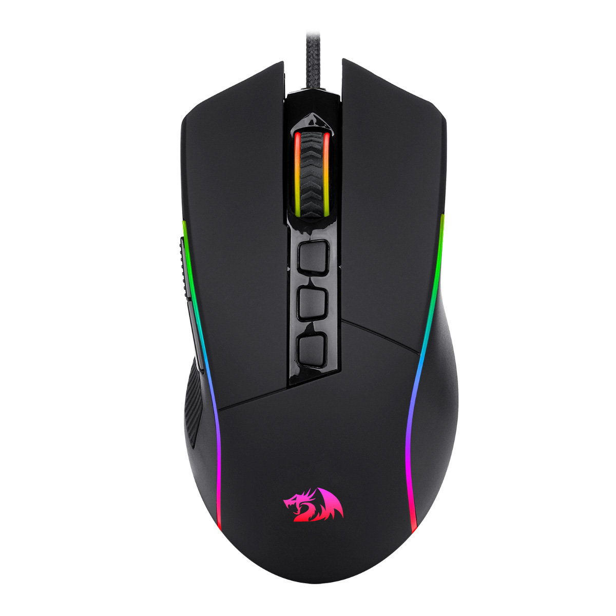 Mouse Gamer Redragon Plank - Sensor Pixar PMW3333 16000dpi - 9 Botões Programáveis - RGB - Preto - M812-RGB