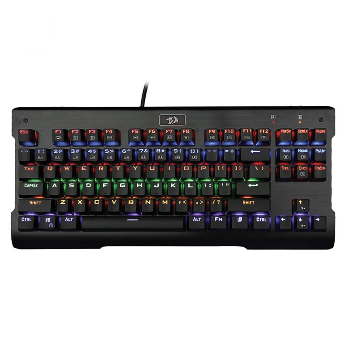 Teclado Mecânico Gamer Redragon Vishnu - Iluminação RGB - Switch Red - ABNT2 - Preto - K561-RGB PT-BLUE
