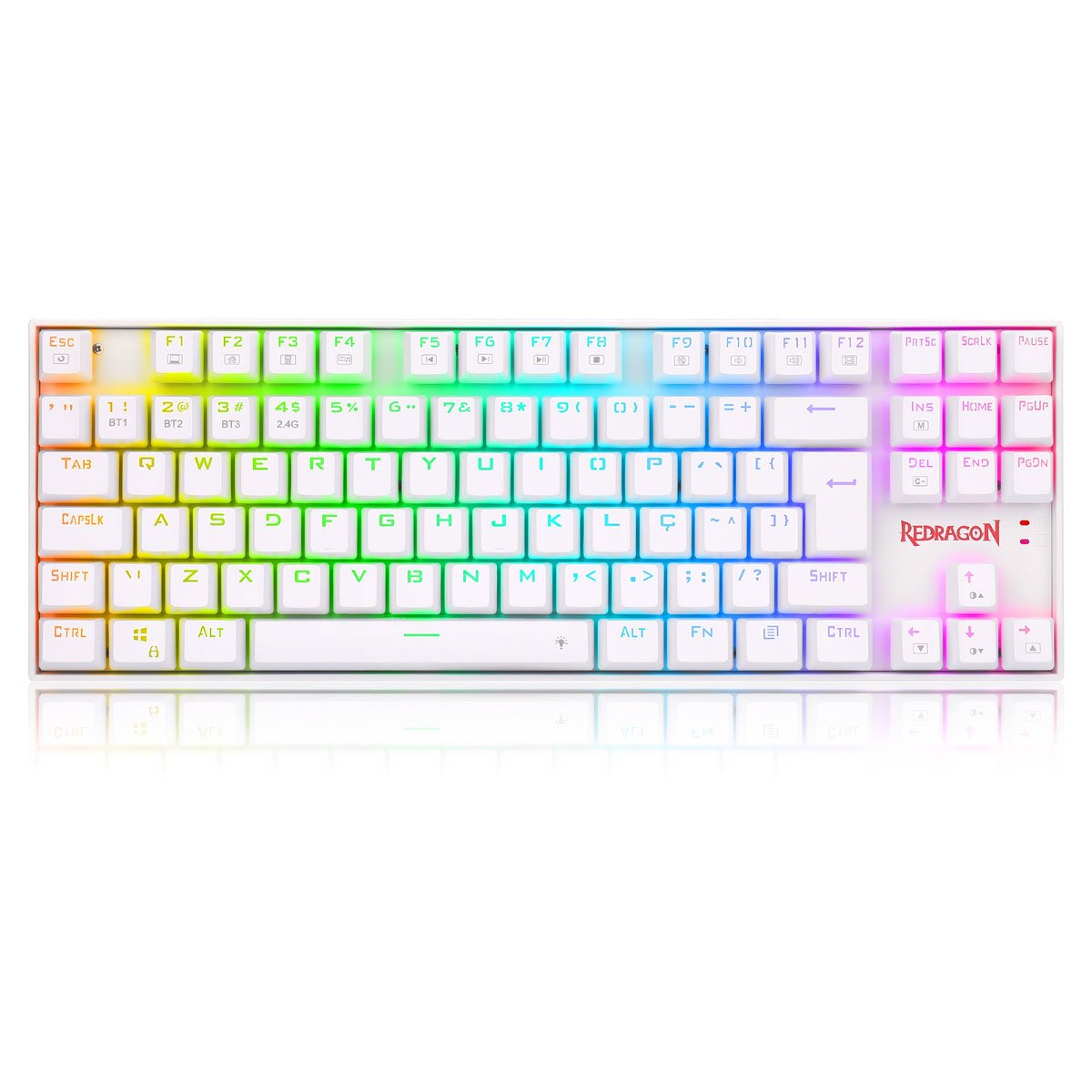 Teclado Mecânico Gamer Redragon Kumara Pro - RGB - Switch Black - ABNT2 - Branco - K552RGB-BRS-W PT-Black
