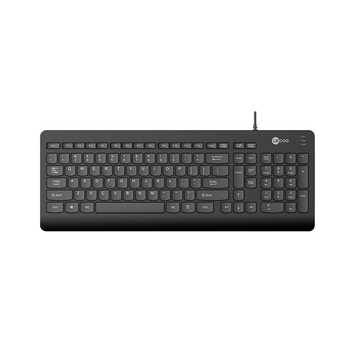 Teclado USB Lecoo KB103 - ABNT2 - Teclas de Perfil Baixo - Preto