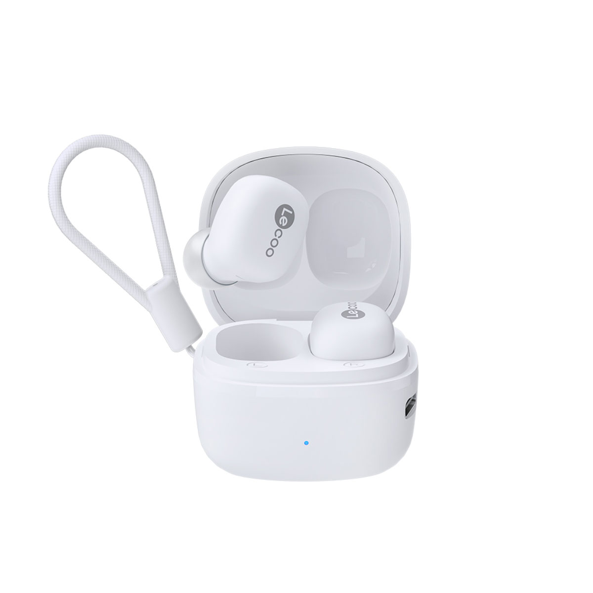 Fone de Ouvido Bluetooth Intra-Auricular Lecoo EW301WH - Microfone - TWS - Case carregador - Branco