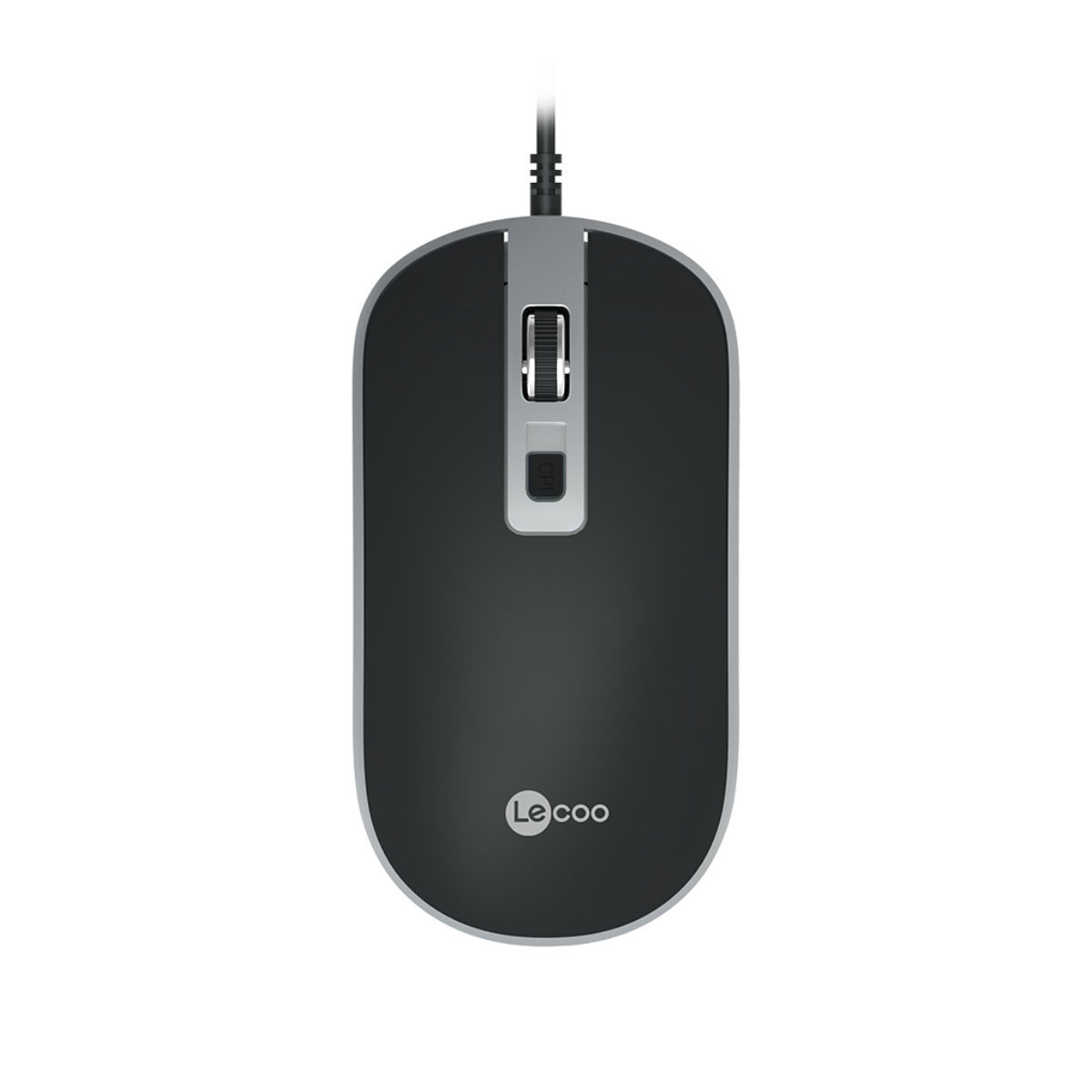 Mouse USB Lecoo MS104 - 2000dpi - Ergonômico - Ambidestro - Preto