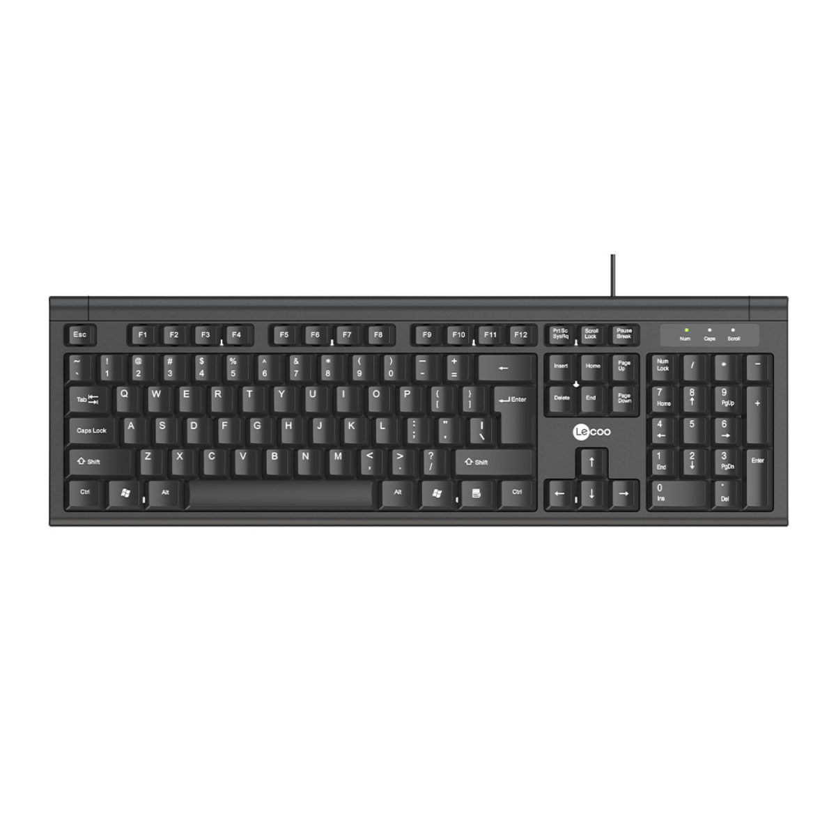 Teclado USB Lecoo KB101 - ABNT2 - Preto