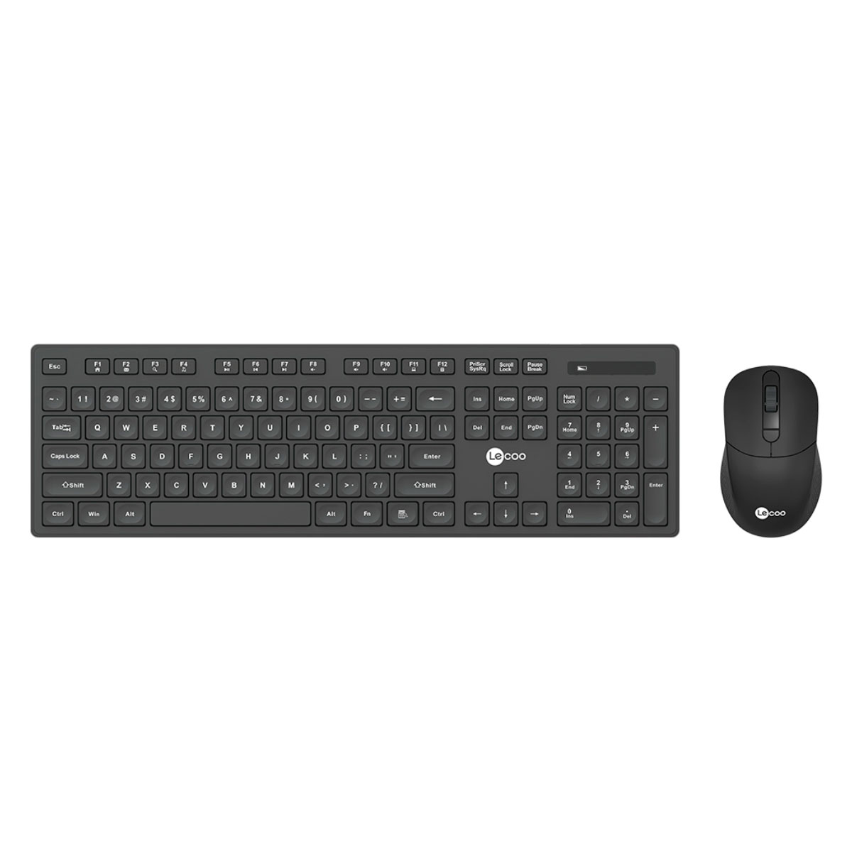 Kit Teclado e Mouse sem Fio Lecco Wireless KW201 - ABNT2 - Teclas Baixas - 2400dpi - Ambidestro - Preto