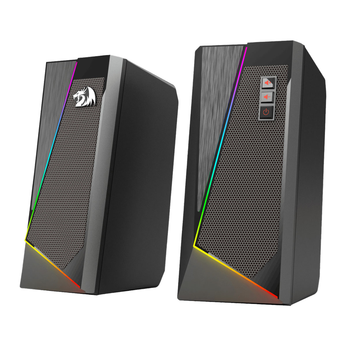 Caixa de Som Gamer Redragon Anvil - 6 Modos RGB - Clear Bass - Controle Tátil - Conector P2 e Energia USB - Preto - GS520