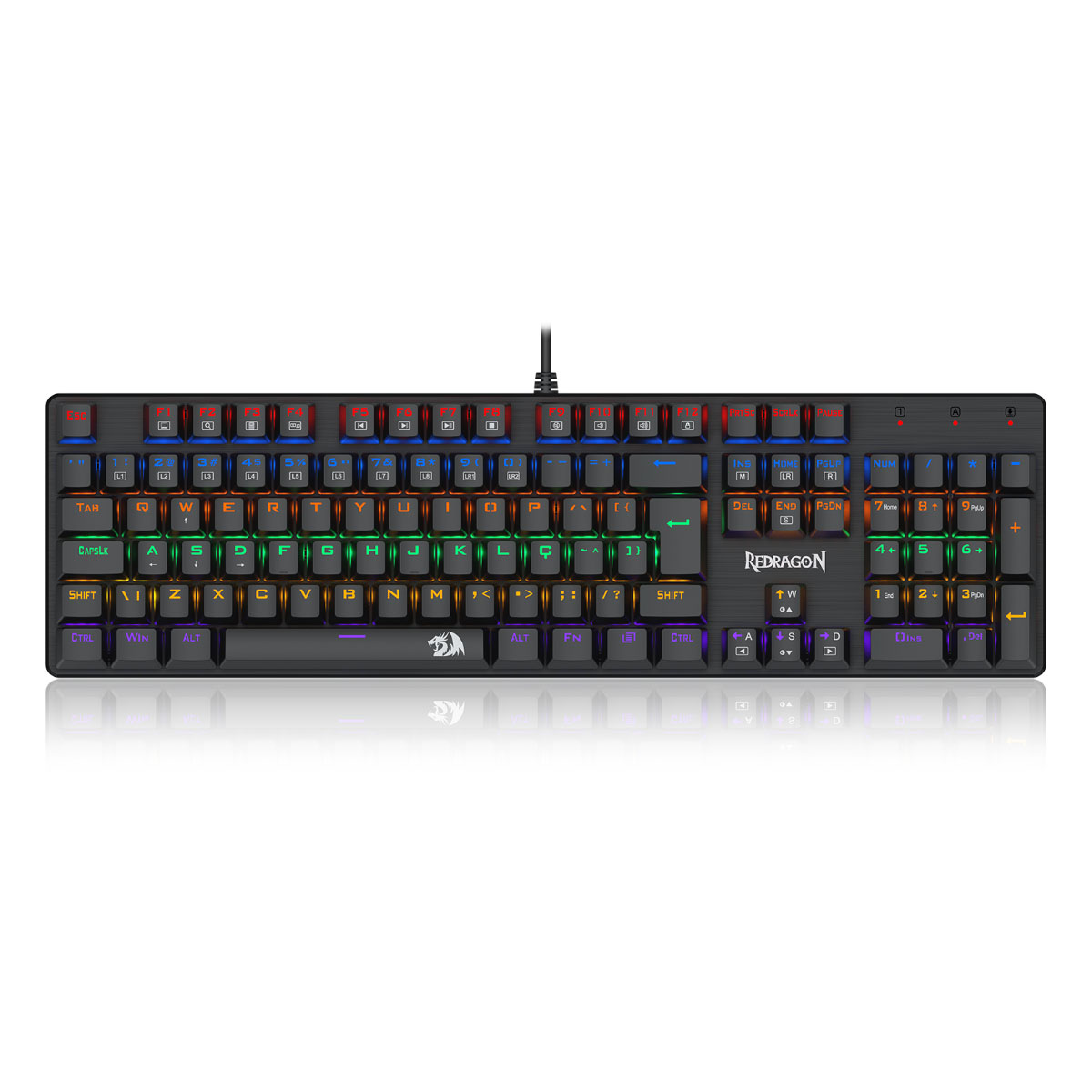 Teclado Mecânico Gamer Redragon Valheim - ABNT2 - Iluminação Rainbow - Switch Brown - Preto - K608-R PT-Brown