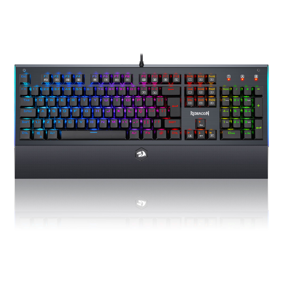 Teclado Mecânico Gamer Redragon Aryaman - ABNT2 - RGB Chroma Mark II - Switch Brown - Preto - K569RGB PT-Brown