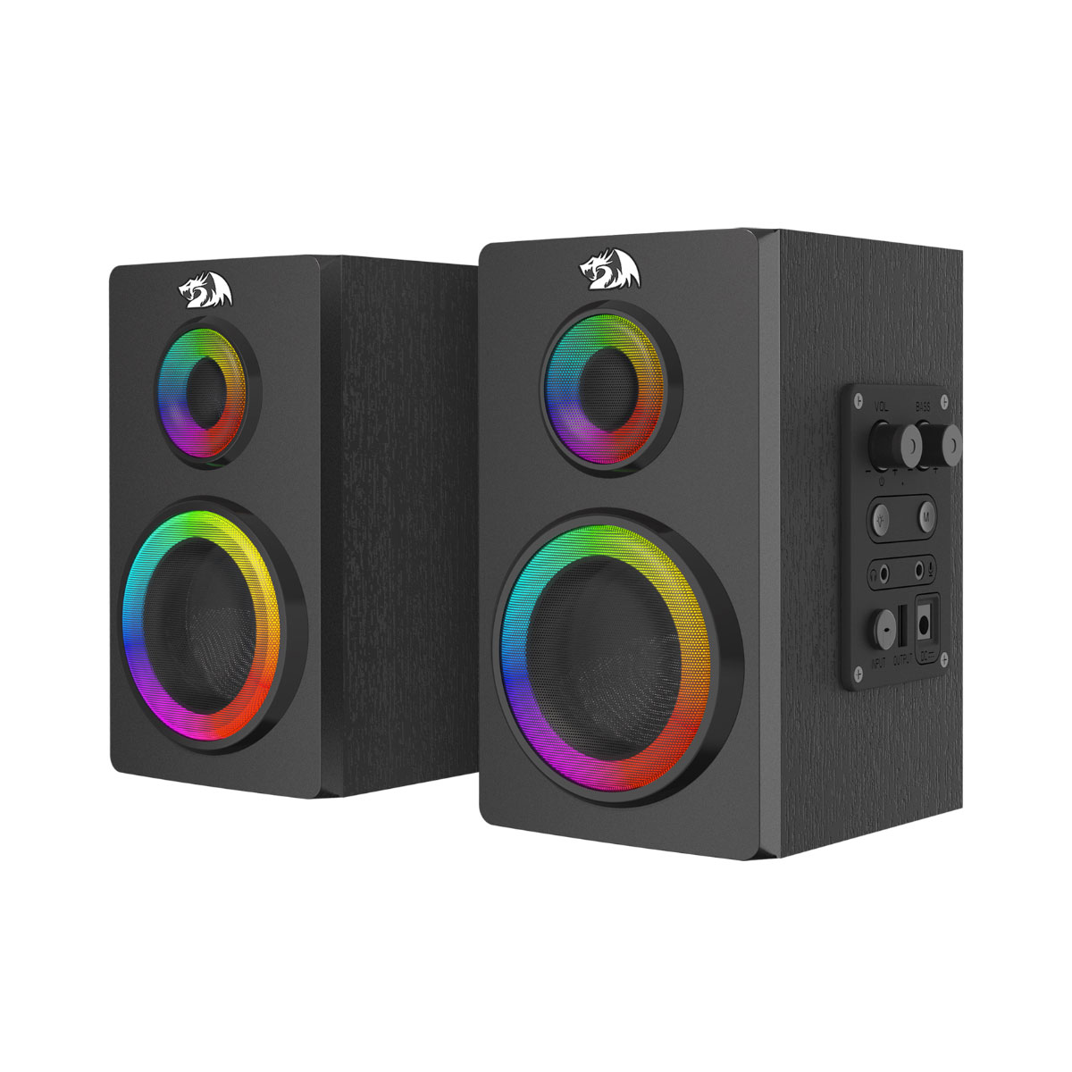 Caixa de Som Gamer Redragon Orchestra - 12W - LED Configurável - Clear Bass - Conexão P2 - Preto - GS811