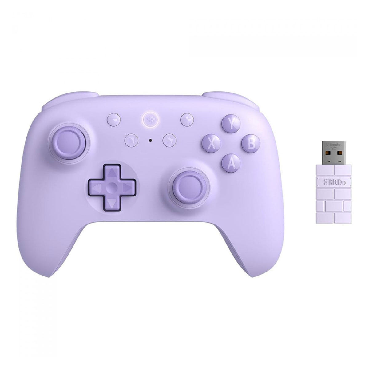 Controle 8BitDo Ultimate 2C Wireless Purple - 2.4GHz - Bumpers Extras - Compatível com PC e Android - Roxo - 81HD01