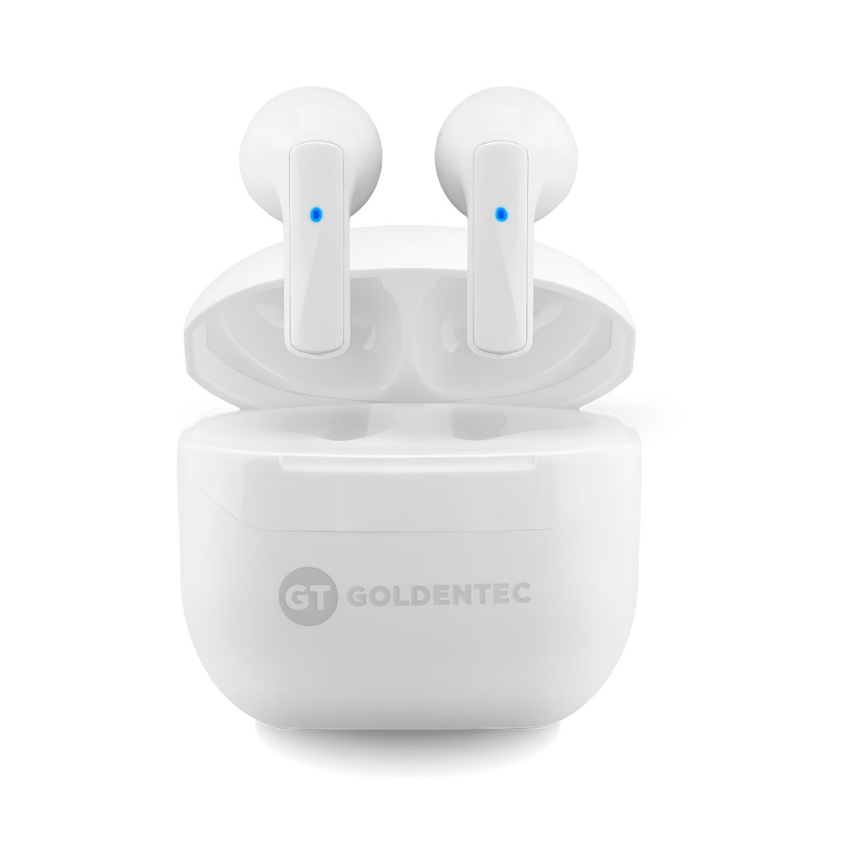 Fone de Ouvido Bluetooth Intra-Auricular Goldentec GT Free - Microfone - Cancelamento de Ruído - Case carregador - Branco - 52394