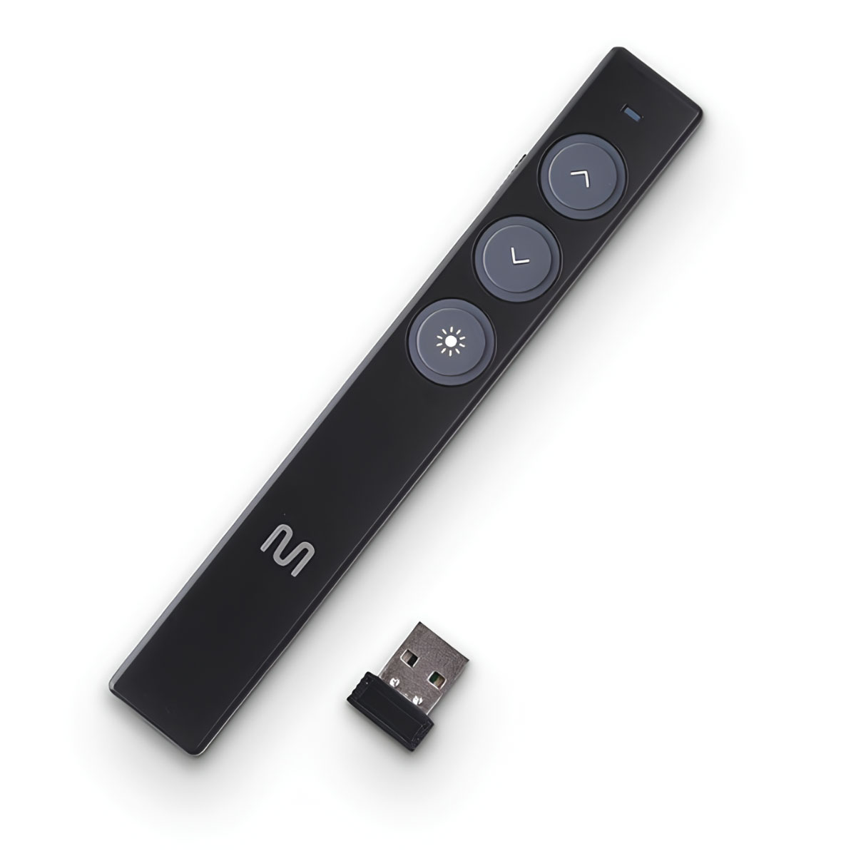 Apresentador de Slides Pen Laser Multilaser PS100 - Controle sem Fio com Laser - Receptor USB - Alcance de 10 Metros - Preto - AC285