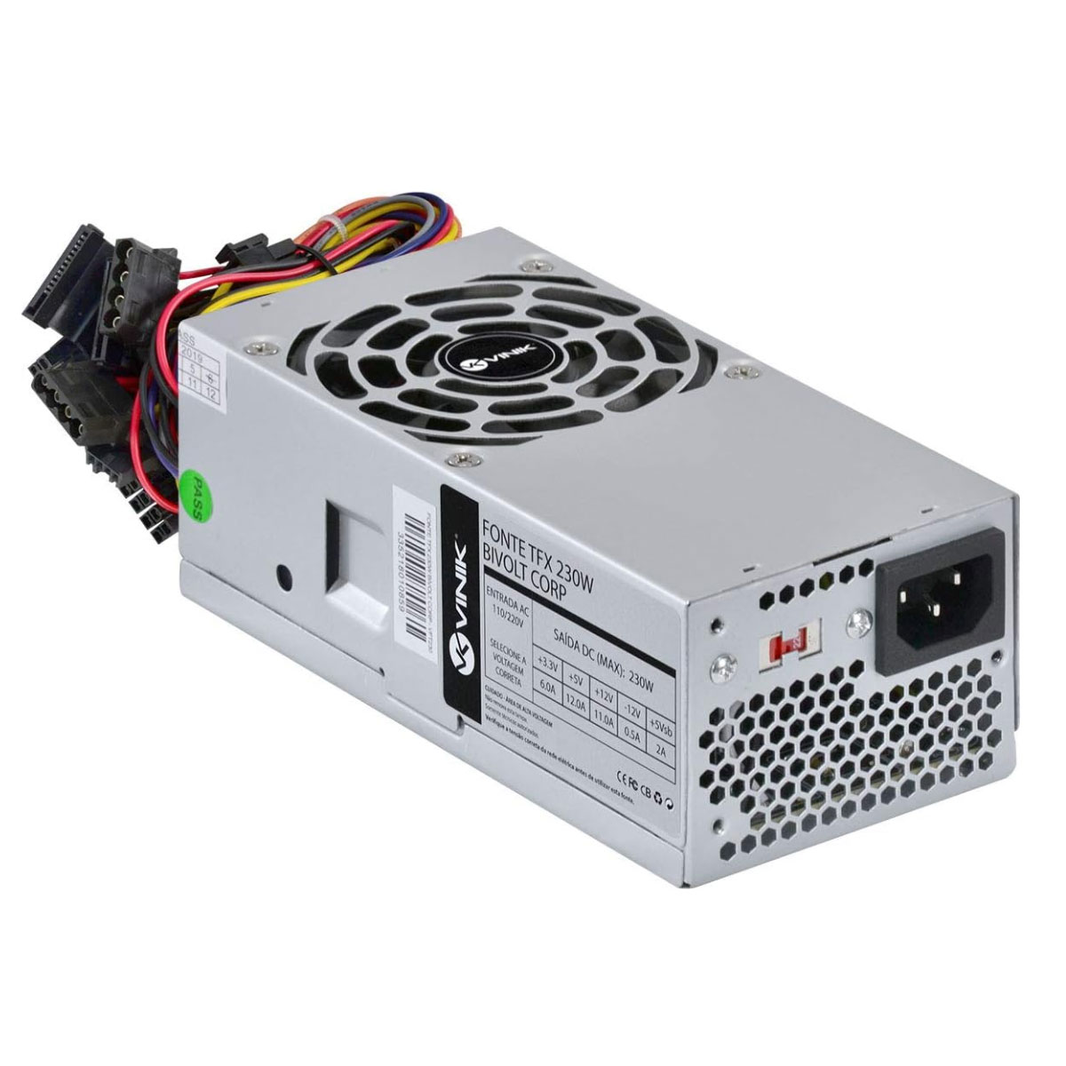 Fonte 230W Vinik VTF230 - Formato TFX Slim - Bivolt