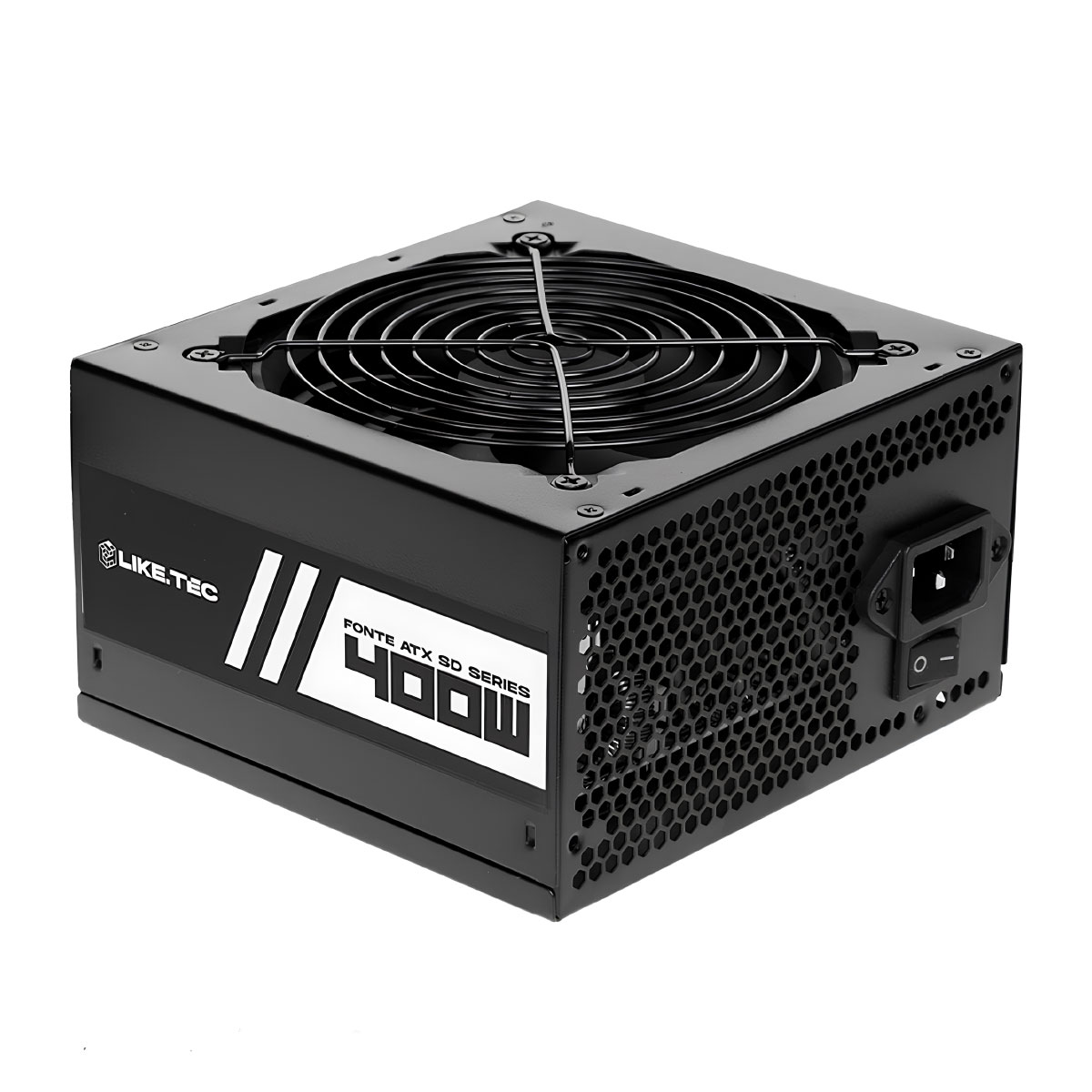 Fonte 400W Liketec Steel Diamond - PFC Ativo - Eficiência 82% - 80 PLUS® Bronze - Bivolt - Capacitores Japoneses