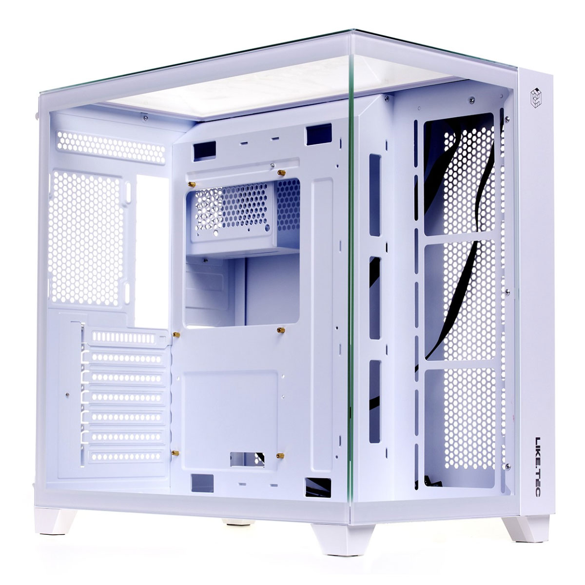 Gabinete Gamer Aquário Liketec Zeus Pro Glass Snow - Vidro Temeprado - ATX - Branco