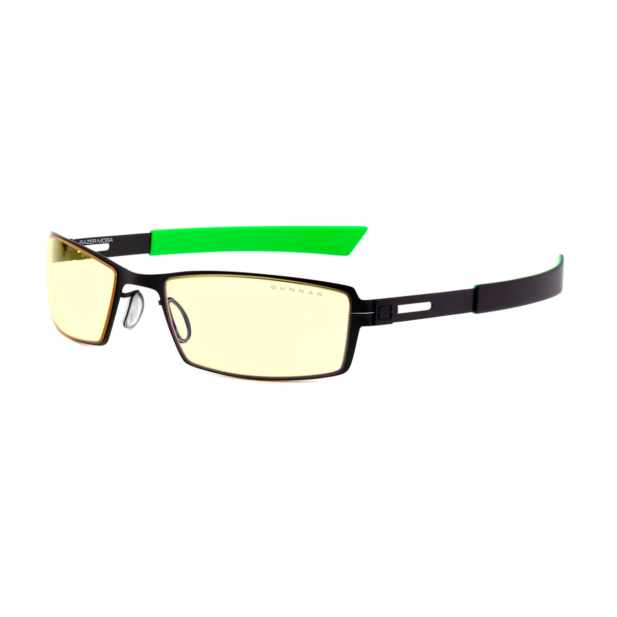 Óculos Gamer Gunnar Moba Razer Edition - Filtro de Luz Azul - Ambar Amarelo - Armação Onix - Preto e Verde - RZR-30007