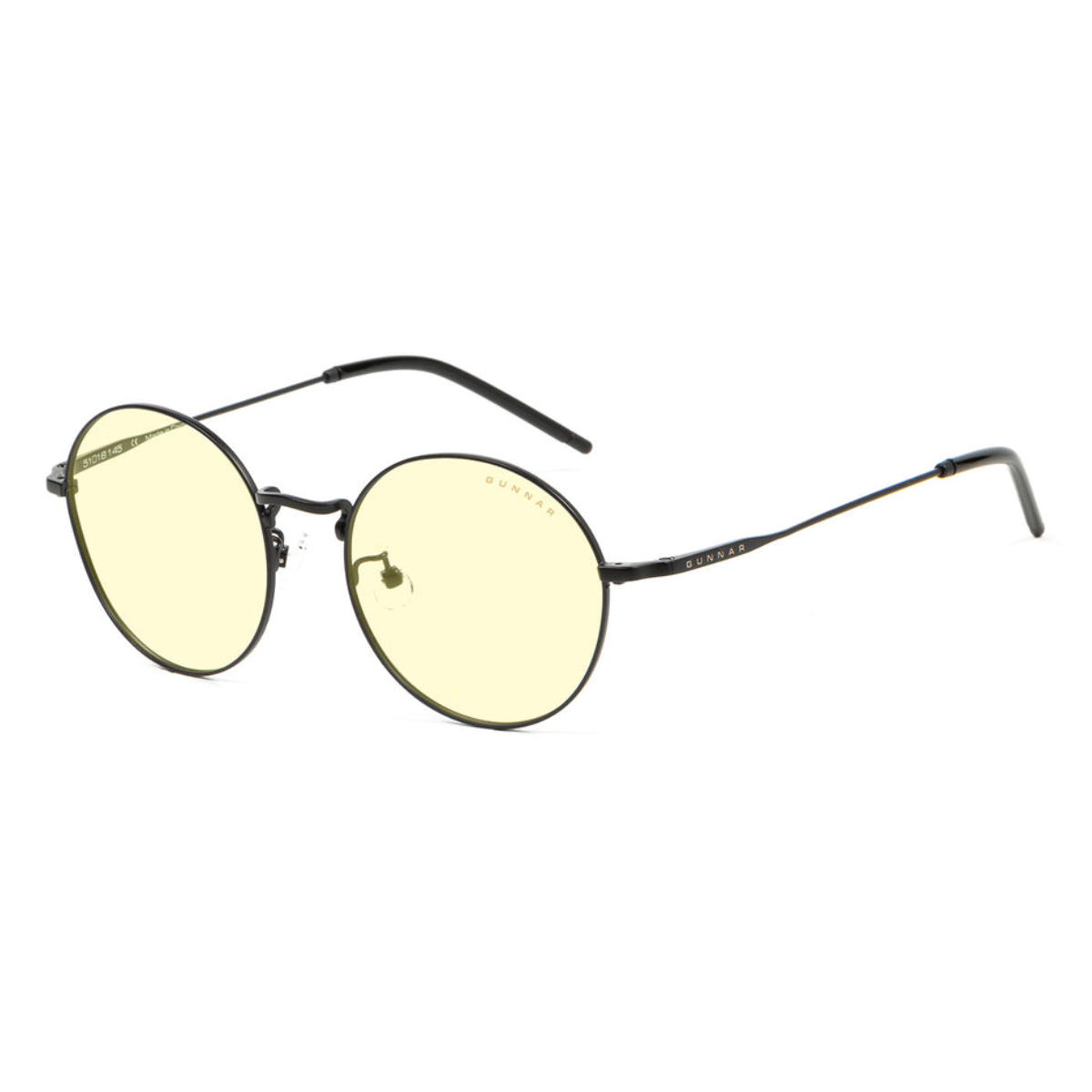 Óculos Gamer Gunnar Ellipse - Filtro de Luz Azul - Amarelo Claro - Armação Onix - ELL-00109
