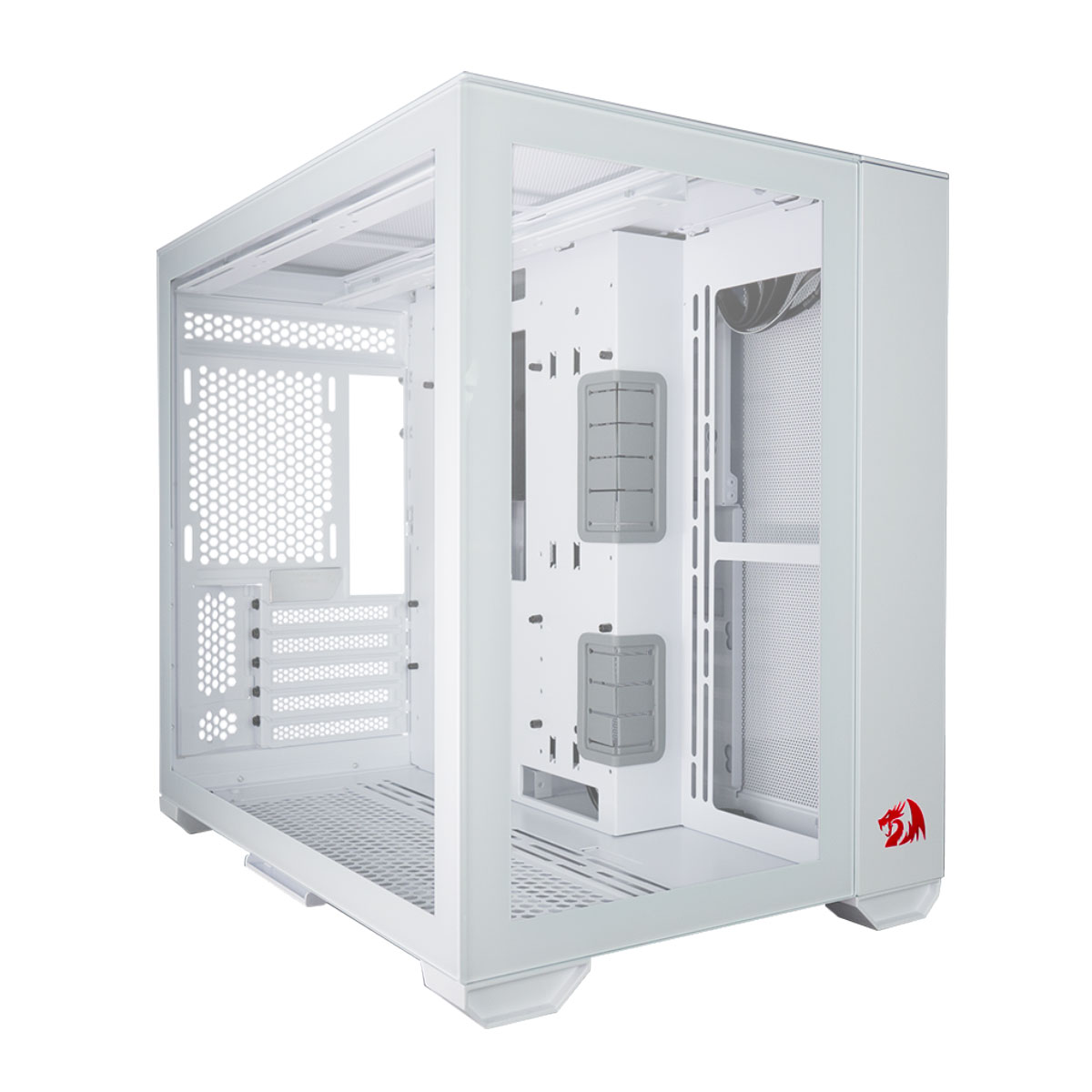 Gabinete Gamer Lian Li x Redragon O11DYNAMIC Mini - Laterais e Frontal em Vidro Temperado - Mini Tower - Branco - 011DMINI-RD-W