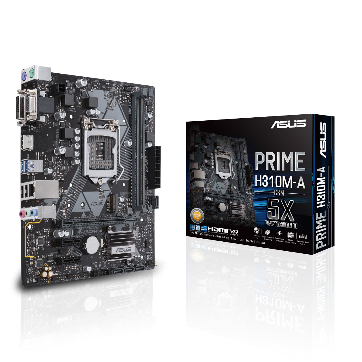 Placa Mãe Asus Prime H310M-A (LGA 1151 - DDR4 2666) Chipset Intel H310 - 8ª Geração - USB 3.1 - Slots M.2 - Micro ATX