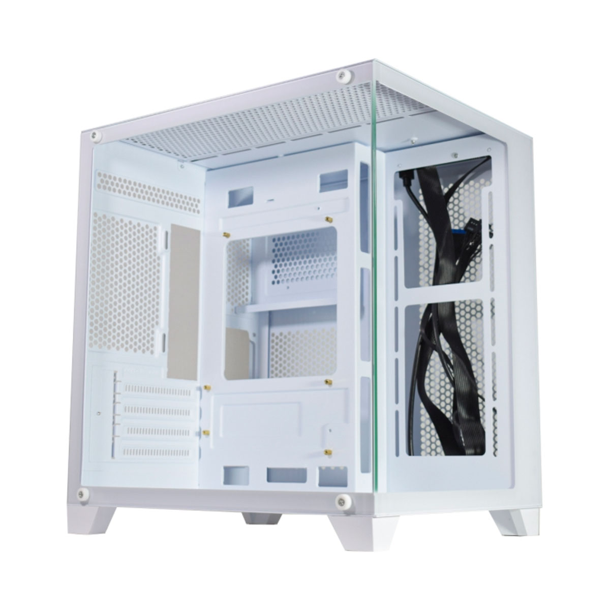 Gabinete Gamer Aquário K-Mex Micro CG-W830 - Vidro Temperado - Micro ATX - Branco - CGW830RH002CB0X
